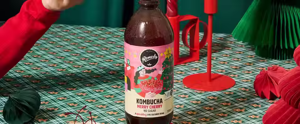Remedy launches limited-edition Merry Cherry kombucha for Christmas